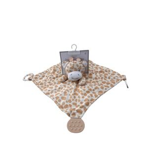 Modern Baby Snuggle Blankie Giraffe Security Blanket Teether Rattle 12x12 NEW